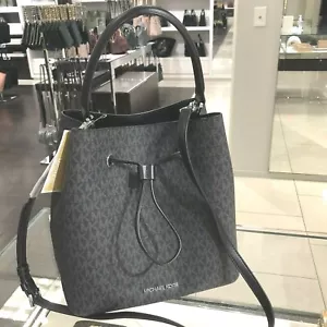 MIchael Kors Large Messenger Bag Handbag Tote Purse Crossbody Shoulder Black - Picture 1 of 12