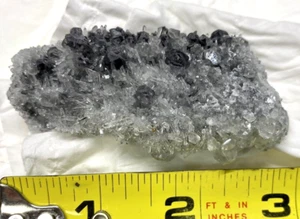 82 g (3") Kristallquarz & blauer Fluorit Mineral Probe (BB EC2) - Bild 1 von 7