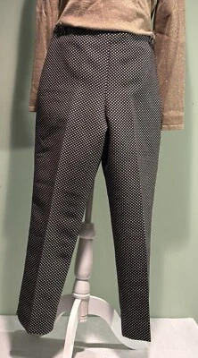 Pantalones al tobillo Talbots RSVP negros con puntos blancos y dorados brillantes cremallera lateral talla 8P Foto 1 de 4