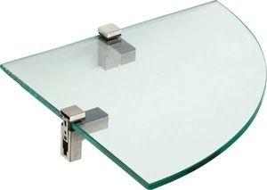ib style®Viertelkreis Glasregal Eckregal 6 8 10 mm klar & satiniert +Quadro Clip - Bild 1 von 1