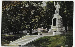 Reading PA First Defenders Monument Pennsylvania Vintage Postkarte - Bild 1 von 2