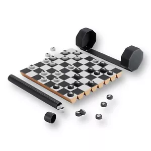 Umbra Rolz Chess Checkers Set, travel game with storage Fancy, Object D’ Art - Picture 1 of 21