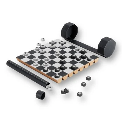 Umbra Rolz Chess Checkers Set, travel game with storage Fancy, Object D’ Art - Image 1 of 4