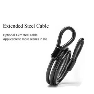 NEW ROCKBROS Heavy-Duty Security 4 FT Steel Cable Vinyl Coated Braided Black - Picture 1 of 3