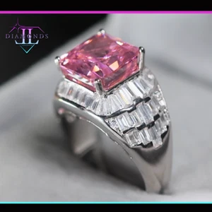 Damenring rosa Diamant | Herrenring rosa Diamant | Ring rosa simulierter Diamant - Bild 1 von 10