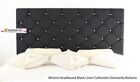 Mistral Bed Headboard LINEN All Sizes & Colours Diamante Buttons Esupasaver Sale
