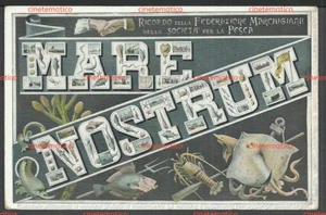 cartolina Ricordo Federazione Marchigiana Società per la Pesca Civitanova Marche - Imagen 1 de 2