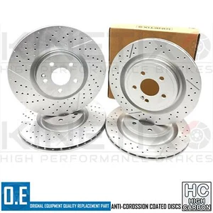 FOR MERCEDES BENZ A45 CLA45 GLA45 AMG FRONT REAR DRILLED GROOVED BRAKE DISCS SET - Picture 1 of 11