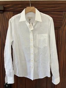 Sz 2 Sarah Alexandra Women Linen White Long Sleeve Button-Down Shirt Canada $295 - Picture 1 of 10