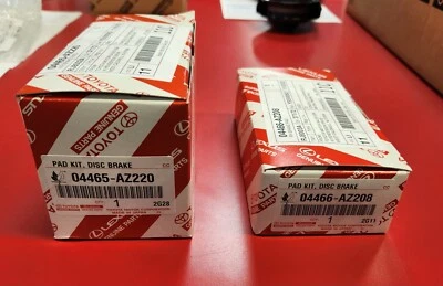 07-2021 TUNDRA FRONT & REAR GENUINE TOYOTA BRAKE PAD SET 04465-AZ220/04466-AZ208 - Image 1 of 2