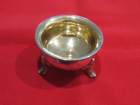 STERLING SILVER SALT SPOON  with 800 fine silver European Salt Cellar Cover