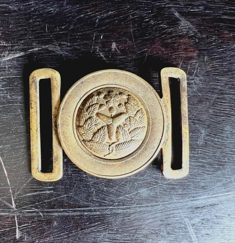 Wartime Japan Army Buckle Ichigumi Leather Belt Missing antique retoro Cover