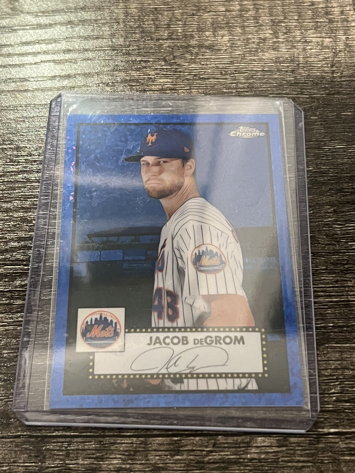 2021 Topps Chrome Platinum Anniversary Jacob Degrom Blue mini diamond /199