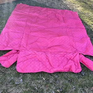 Copriletto trapuntato vintage raso full size Barbie rosa scuro Hollywood Regency Twin - Foto 1 di 4