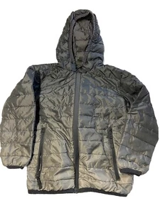 Kids EDDIE BAUER Gray Down Fill Hooded Jacket Sz XXS(4) - Picture 1 of 4