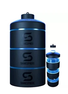 ShakeSphere Stackable Snack Containers - Organizer Carrier for Food - Cyan Blue - Picture 1 of 5