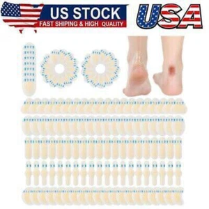 100 Pcs Blister Bandages Hydrocolloid Blister Pads for Heel Waterproof Adhesive - Picture 1 of 8