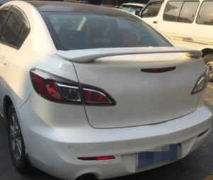 Glossy White Rear Trunk Spoiler Wing B Cover Trim For 2010-2013 Mazda 3 Sedan - Picture 1 of 3