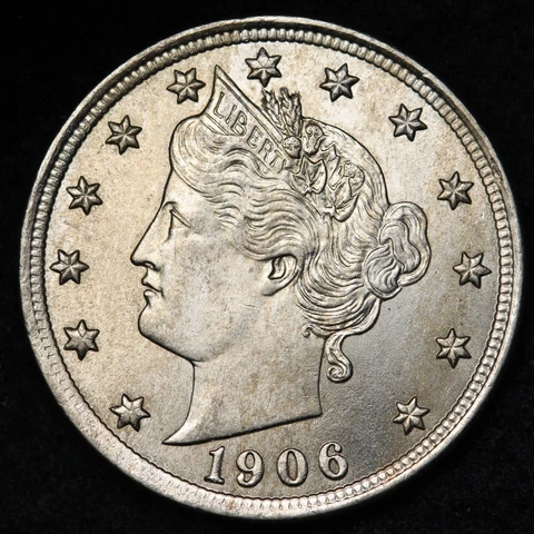 1906 Liberty V Nickel GEM BU *UNCIRCULATED* MS E158 AZLM Cover