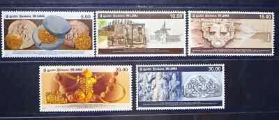 Sri Lanka 2008 Late Anuradhapura Era Craft Art Antique Coins on Stamps 5v - Image 1 of 3