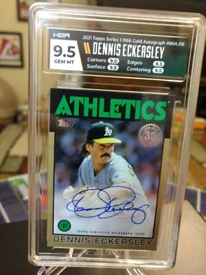 2021 Topps baseball 1986 Dennis Eckersley Gold Auto Gem Mint HGA graded #30/50 - Image 1 of 4