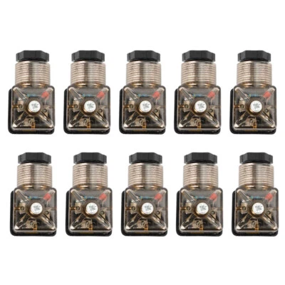 10pcs Din 43650-A PG11 Solenoid Coil Connector Socket With Led 24V Dc 24 Pole - Image 1 of 4