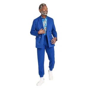 Houston White Adult Double-Breasted Blazer Blue Size L - Picture 1 of 3