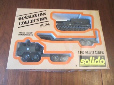 SOLIDO Army Military Set T12 Tank Transporter & AMX 30 Pluton 1/50 Diecast NOS - Image 1 of 4