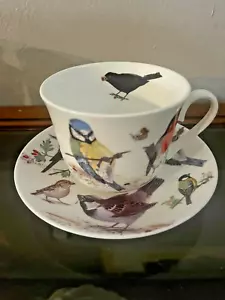 GARDEN BIRDS BREAKFAST CUP SAUCER, ROY KIRKHAM. fine bone china. Made in England - Picture 1 of 5