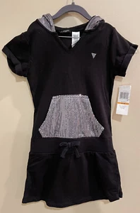 Girls Guess Sequin Hooded Dress w/ Sequin Pocket NWT Sz Sm 7/8 - Picture 1 of 6