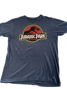 Jurassic Park T Rex Mens T-Shirt Size Large Crew Neck Short Sleeve Blue - Picture 1 of 8