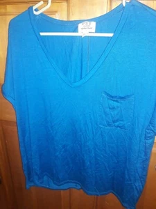 Pst Los Angeles By Project Social T Damen Blau Kurzarm T-Shirt Größe L - Bild 1 von 6