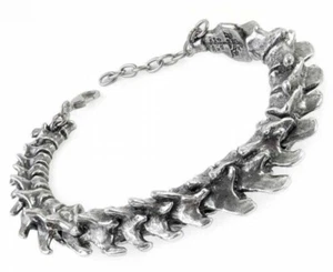 Vertebrae Bracelet, Spine Bones, Gothic Pewter Metal Punk Gift, Alchemy England - Picture 1 of 5