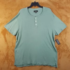 VELVET GRAHAM SPENCER Mens Shirt Small Green Henley Linen Blend Tee LIONEL $147 - Picture 1 of 7