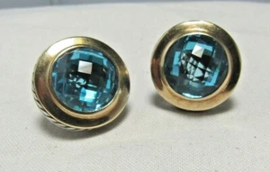 David Yurman Sterling Silver & 18K Topaz Cerise Earrings - Picture 1 of 9