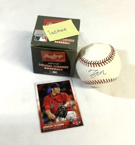 Miami Marlins Boston Red Sox Junichi Tazawa Autographed Signed Baseball FREESHIP Cover