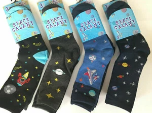 3x Kids Socks Everyday Sock Uniform Space Galaxy Girls Boys School Socks Size - Picture 1 of 1
