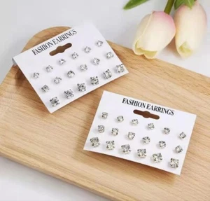 Fashion Simple 9 Pairs Stud Earrings Set Square Geometric Earrings For Women -ji - Picture 1 of 2