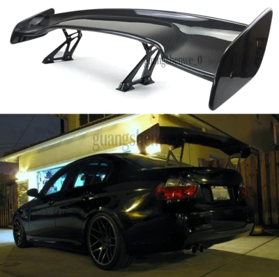 Alerón trasero de fibra de carbono 57" GT Racing Wing para serie 3 E90 E92 F30 M3 sedán Foto 1 de 4