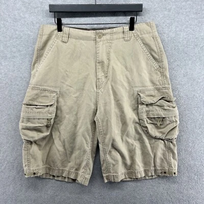 Pantalones Cortos Arizona Para Hombre Talla 36 Beige Lona Largo Frente Plano Carga Informal Foto 1 de 4