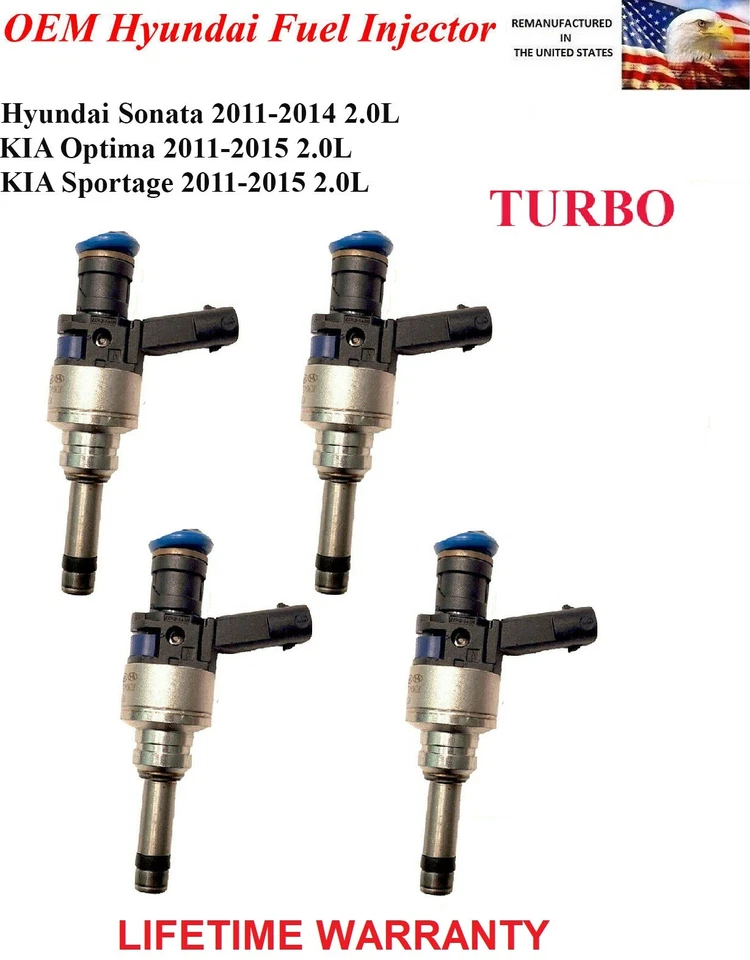 Juego de 4 inyectores de combustible originales para KIA OPTIMA 2011-2015 2,0 L TURBO Foto 1 de 1