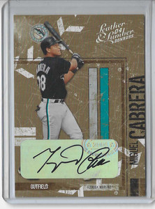 2004 Donruss Leather & Lumber Miguel Cabrera Auto #22/50 Detroit Tigers SP