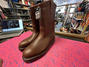 Double H AG7 Ranchwell Western Work Boots Mens Size 7 1/2 EE Brown Leather 3730 - Picture 1 of 10