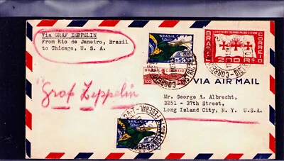 Graf Zeppelin 1933 Río de Janeiro Brasil a Nueva York/uso comercial Foto 1 de 4