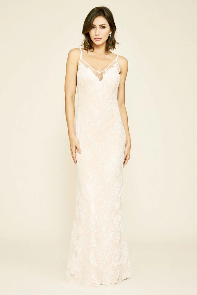 Tadashi Shoji Bridal Pippa Ivory/Petal Lace Applique Tulle Dress Sz 2 $728 - Image 1 of 3