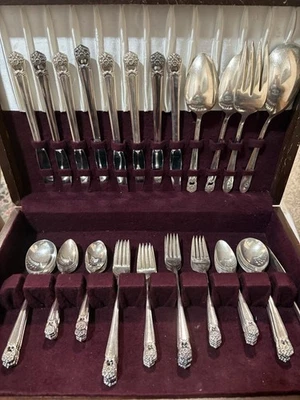 Vintage 1847 Rogers Bros Silverplate Flatware Set for 8 (51 Pieces) - Image 1 of 2