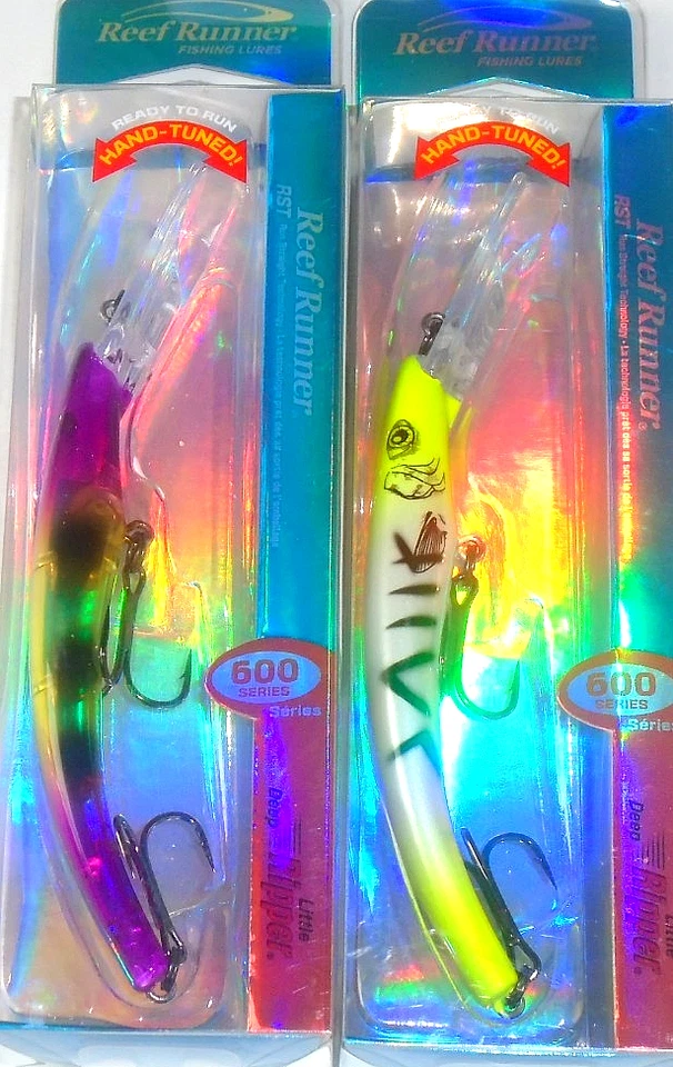 Crankbaits Reef Runner 600 Deep Lil Ripper (lote de 2 uvas mono/gráfico cebra) Foto 1 de 1