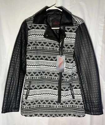 Yoki  Women’s Full Zip Jacket Size Med Southwest Aztec Quilted Faux Leather NWT - Image 1 of 4
