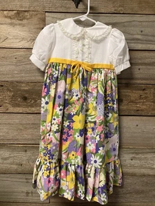 Vestido Bryan vintage para niño pequeño 3T (?) Encaje con volantes florales - Imagen 1 de 9