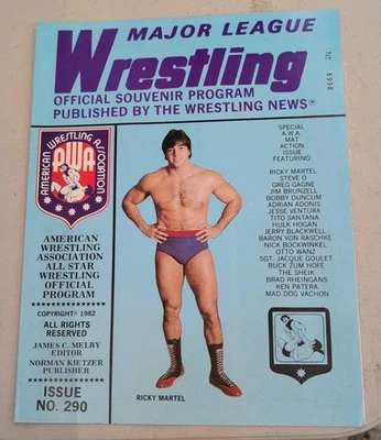 1982 MAJOR LEAGUE WRESTLING Official Souvenir Program #290 - Ricky Martel - Image 1 of 2
